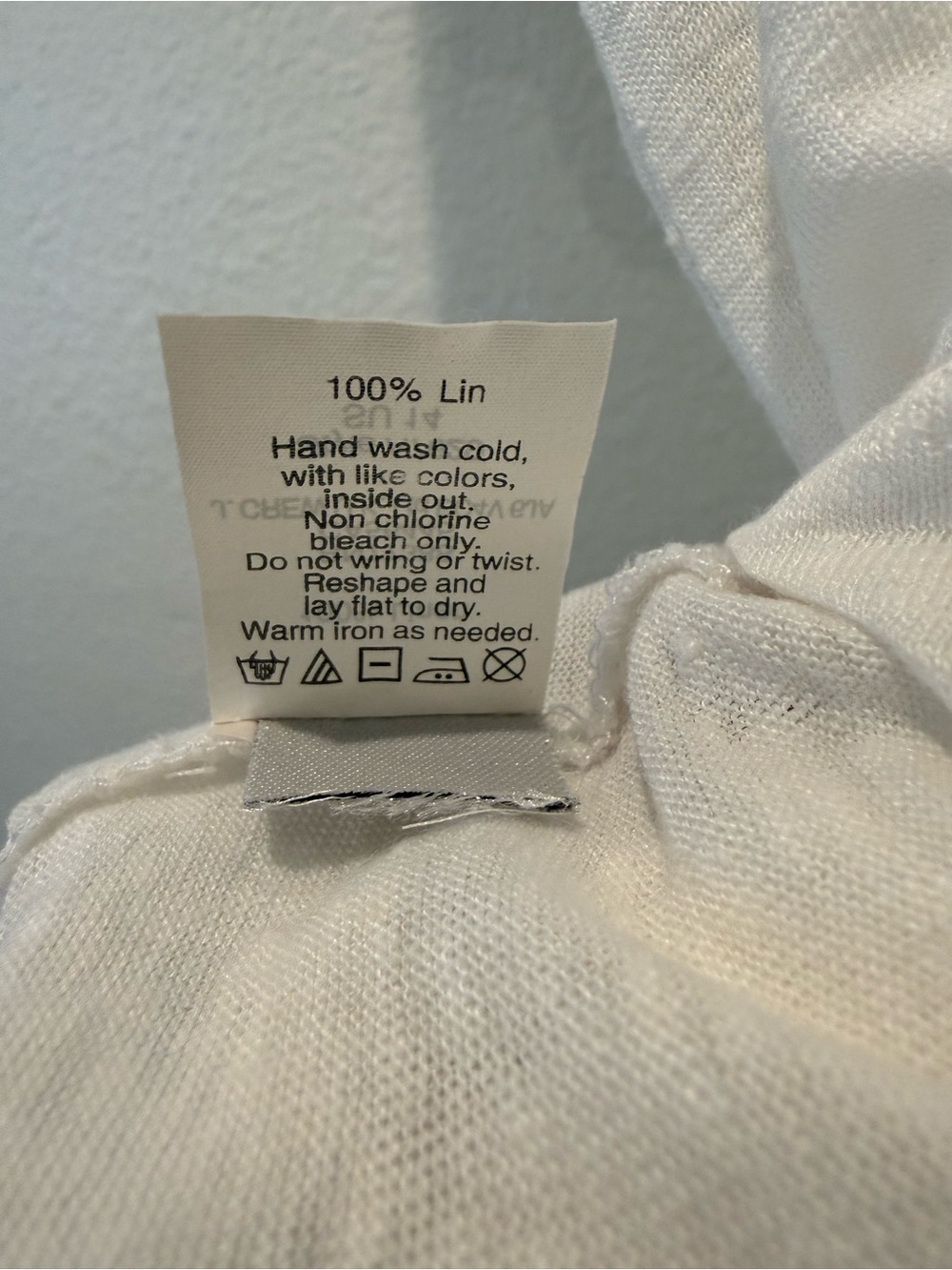 J. Crew 100% linen tee size L Large white with gold trim at neckline - Picture 4 of 7